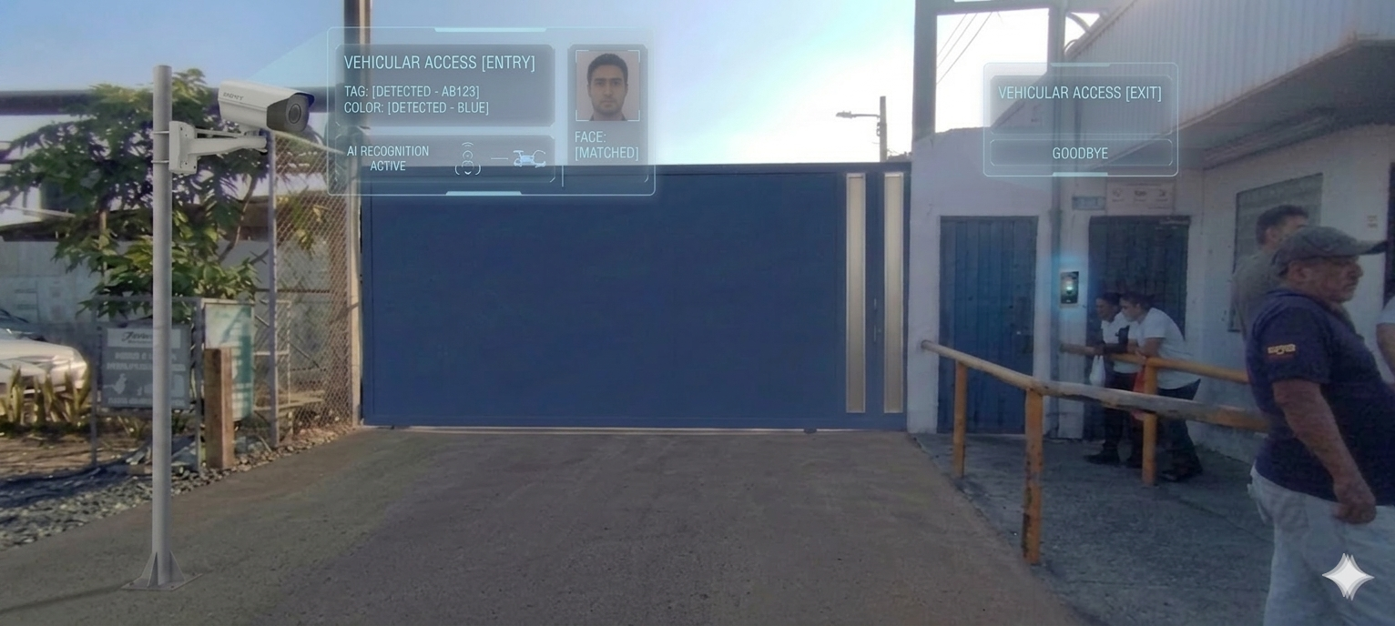 Portón principal con validación AI